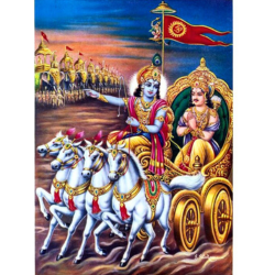 Lord Sri Krishna and Arjuna Photo Picture 9 x 11 Size