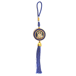 Lord Venkateshwara Round Image with Special Blue Thread best hanging  for 4 wheel vehicles