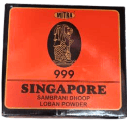 Mitra Brand 999 Singapore Loban/Sambrani Powder (20 pouchesx50g each)  1Kg Box