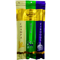 Amrutha 3 in 1 (Champa,Musk,Firdous) Premium Incense Sticks 125g Zipper Pouch