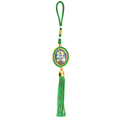 Lord Shiva Round Image with Special Green Thread best hanging  for 4 wheel vehicles