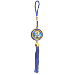 Lord Shiva Round Image with Special Blue Thread best hanging  for 4 wheel vehicles