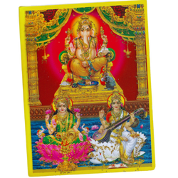 Lord Ganapathi, Lakshmi & Saraswathi Pocket Size Photo Card