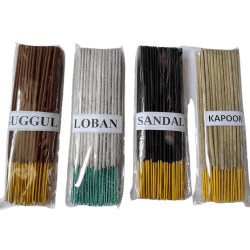 4 In 1 Scented Guggal,Karpoor,Sandal,Loban Fragrance Incense Sticks 200g x4 Pkts