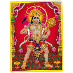 Lord Hanuman Pocket Size Photo Card (Standing Posture)