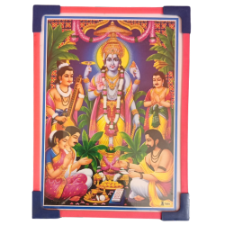 Lord Sathyanarayana Swamy Laminated Photo Frame with Stand