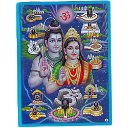 Shiva Parvathi Blessing Pocket Size Photo Card