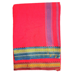 Traditional Red Colour Dhothi for Pooja/Hawan/Regular Use