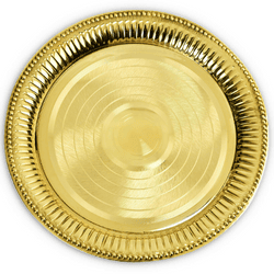 Brass Plate Round Design for Regular Pooja/Hawan Small Size