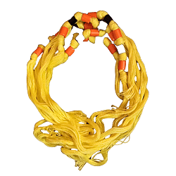 Red and Black Beads with Yellow thread for wrist wearing