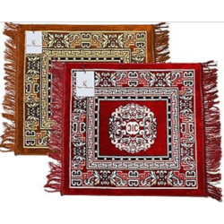 Design Pooja Mat for Sitting Pack of 2 (Brown and Red)