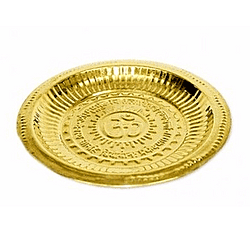 Brass Om Plate for Regular Pooja/Hawan Small Size