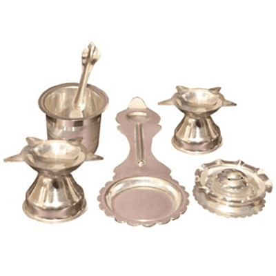 Mandhhiram Brand Combo Pooja Set (Pack Contains 6 Articles)