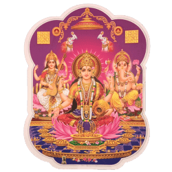 Goddess Saraswathi, Lakshmi, Lord Ganapathi Photo Sticker