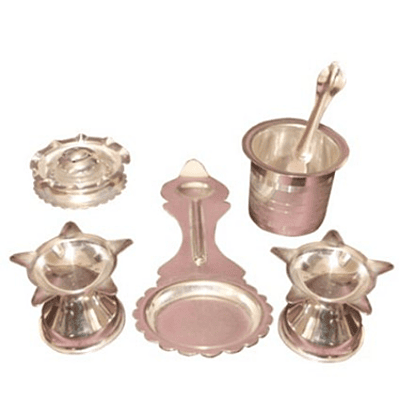 Mandhhiram Brand Combo Pooja Set (Pack Contains 6 Articles)